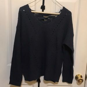Navy Laced Back sweater